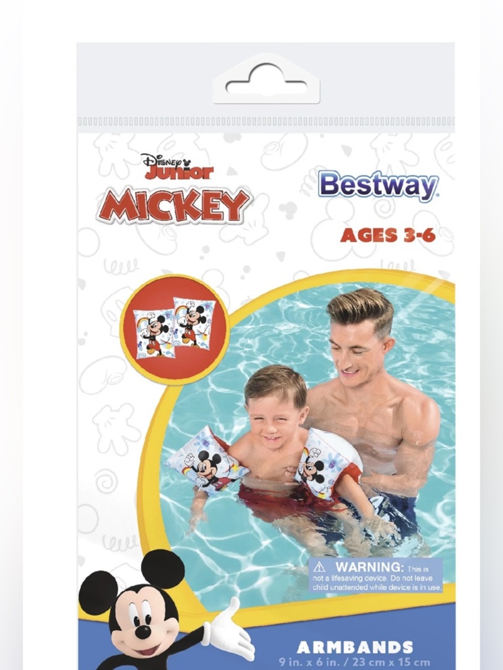 Bestway Disney Mickey Red Kids Arm Bands - Ages 3-6